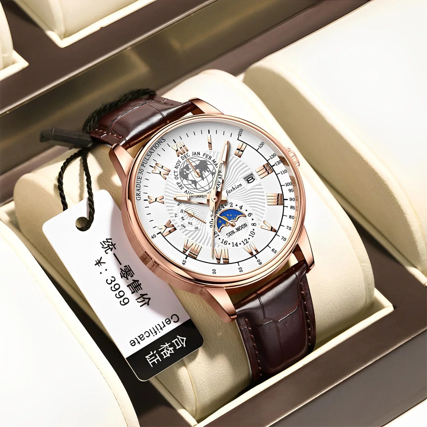 2026 Men Watch Fashion Top Luxury Sport Men's Wristwatch Waterproof Luminous Leather Date Quartz Watches Man clock