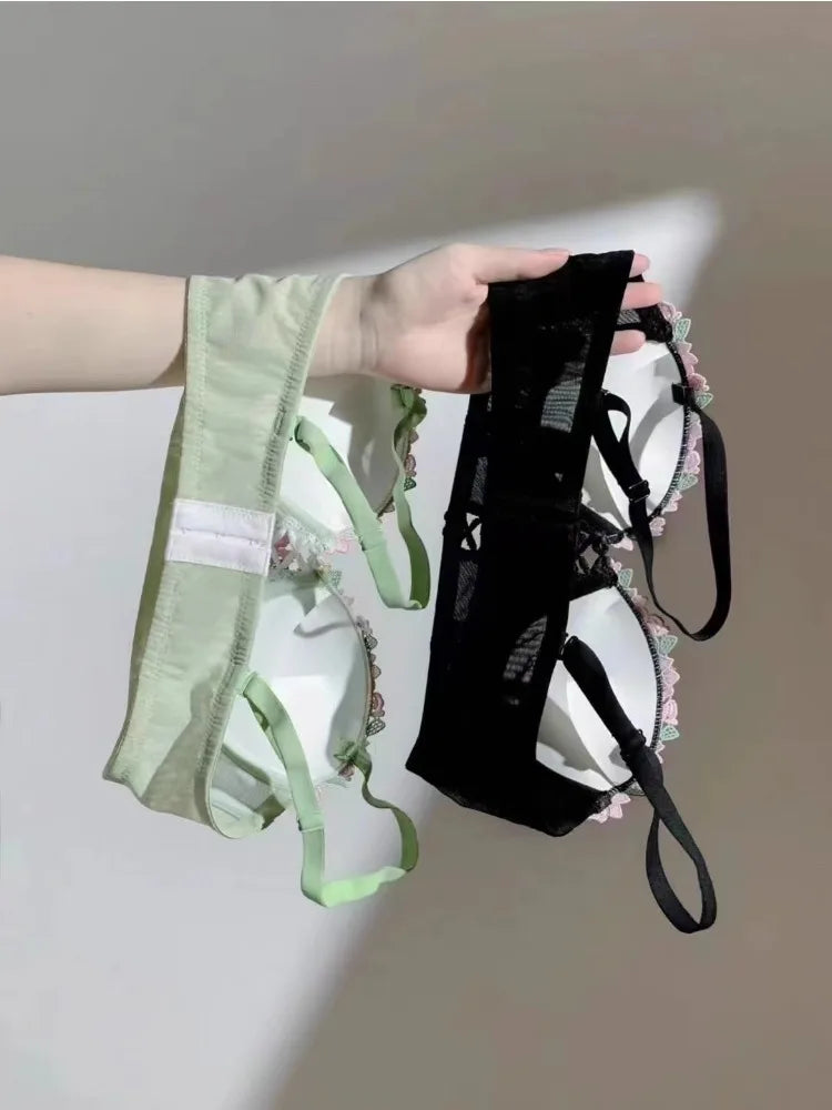 MOYISU London Anime Bralette - Delicate Wireless Bra for Set Teens, Japanese Summer Lingerie Small Bust Close-Fit Subtle Allure