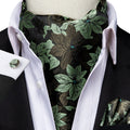 Hi-Tie Mens Ascot Black Pink Blue Red Gold Green Purple White Cravat Tie Hanky Cufflinks for Male Wedding Business Prom