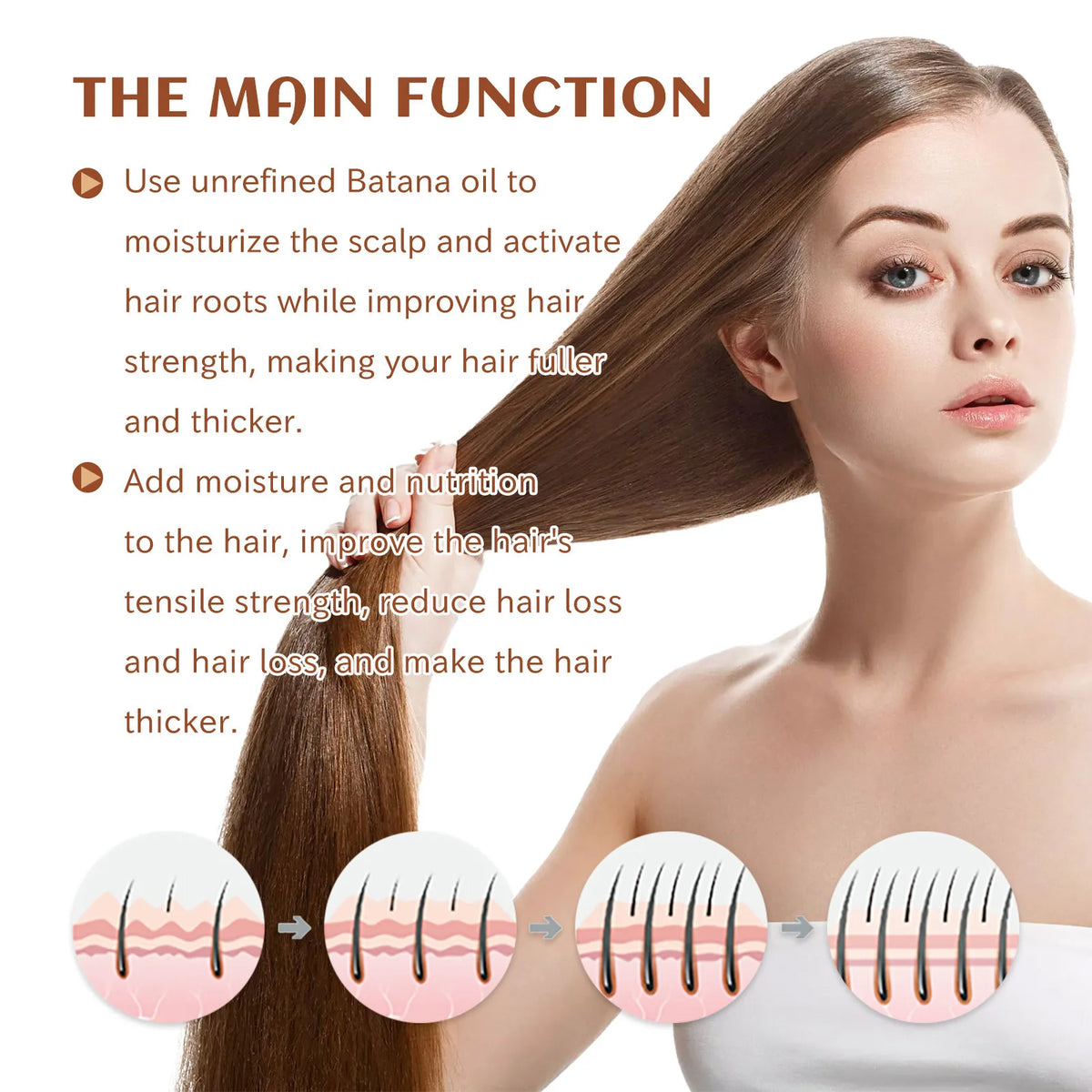 100% Pure Organic Hair Mask Batana Oil Hair Growth Oil Natural Treatment Nourish Reduce Hair Loss Anti-Breakage Hair Conditioner