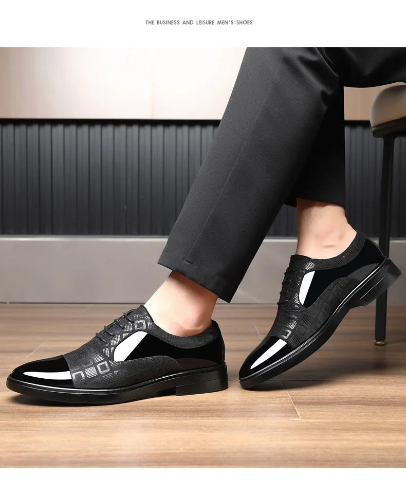 Luxury Dress Shoes for Men 2025 Spring Autumn Fashion Formal Suit Shoes Man Brand PU Leather Wedding Party Style Susiness Shoes
