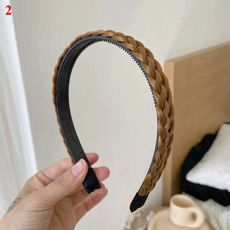 Twist Wig Headbands For Women Wide Braids Hairbands Handmade Head Hoop Hair Styling Headwear Accessories Gift