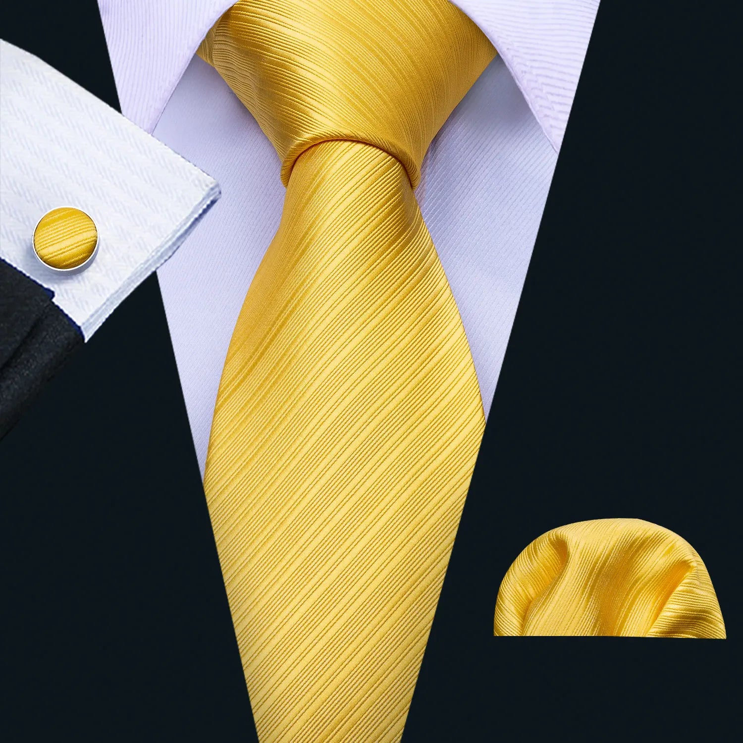 Male Luxury Neck Tie For Men Business Red Striped Tie Hanky Cufflinks Set Neckwear Wedding Party Casual