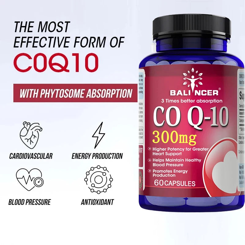 Co Q10 300 Mg Capsules - Supports Cardiovascular & Nervous System Health