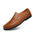 CLOHOO Men's Handmade Casual Loafers Anti-Slip Comfortable Slip-On Driving Comfortable Leather Shoes