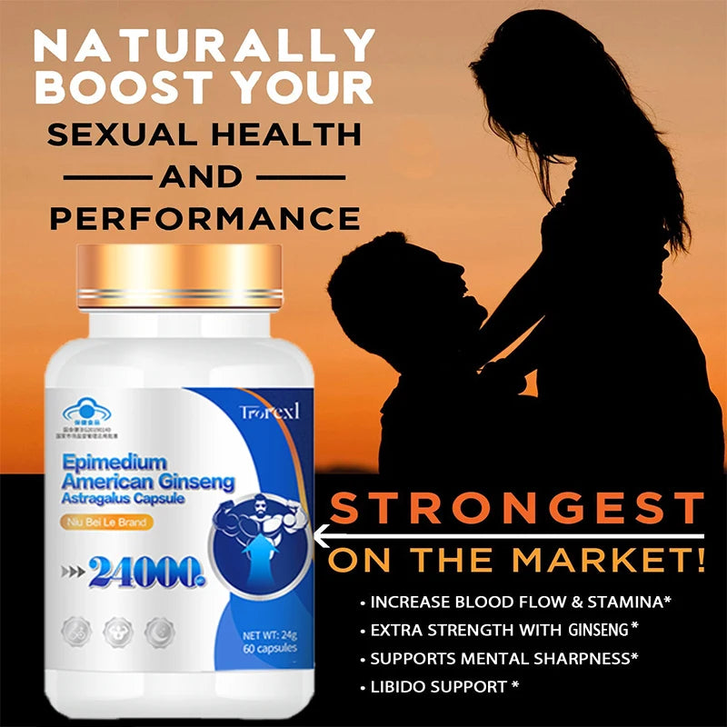 Extra Strength Supplement with Epimedium & Panax Ginseng Extract, Male Enhancing Supplement Supports Improve Male Energy Levels