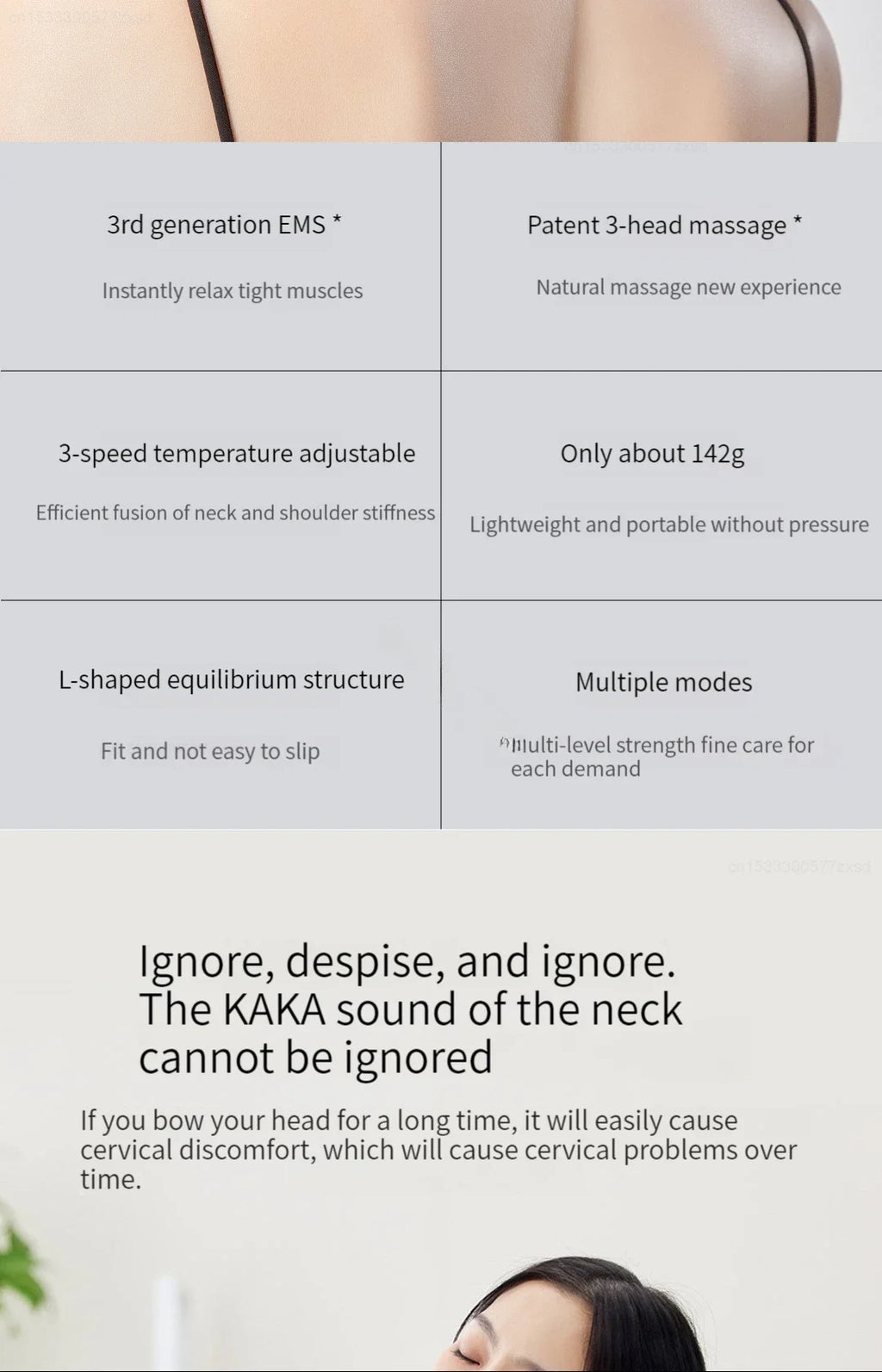 Jeeback K1 Electric Wireless Neck Massager Relieve Neck Pain Cervical Massage Home Electric Neck Massage Relaxer Muscle