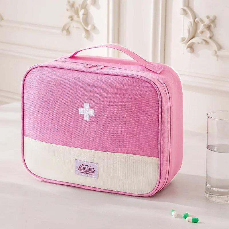 Medicine Organizer Bag for Family - Large Capacity Portable Drug Storage Pouch, First Aid Kit for Home & Travel Use