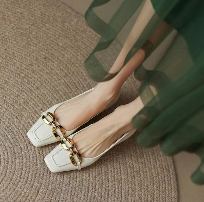 White Shoes For Women 2025 Yellow Ladies Summer Footwear Low Heel Elegant Luxury Leather Casual Black Office 39 Dress Trend A E
