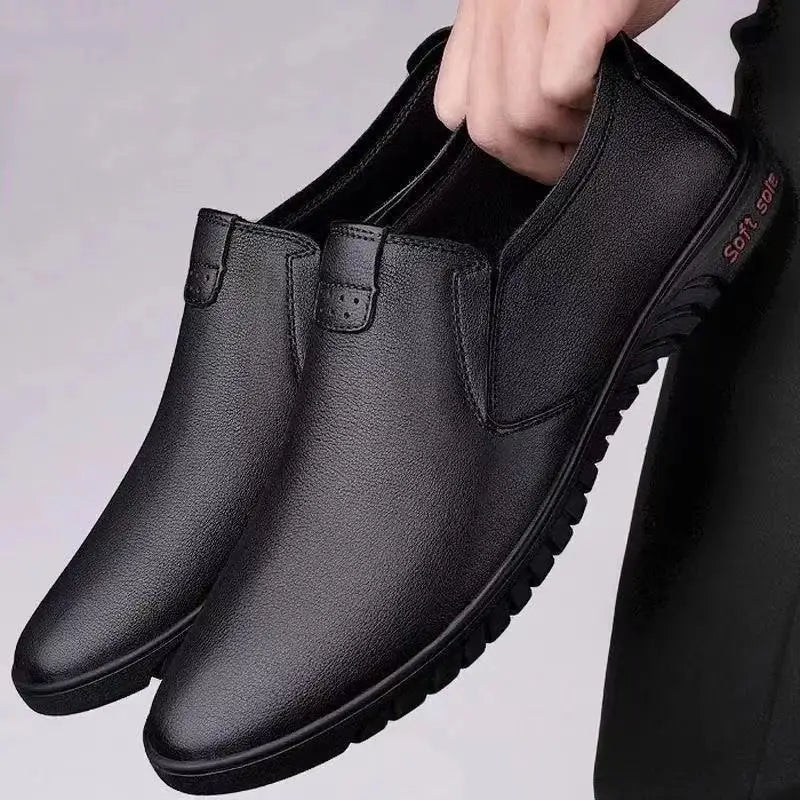 Men's Casual Business Leather Shoes Fashion Soft Bottom Oxfords Male Wedding Party Office Business Shoes Slip-on Outdoor Flats