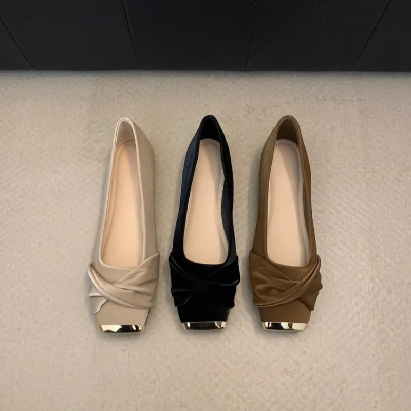 Shoes Woman 2025 Low Heels Female Footwear Autumn Square Toe Casual Sneaker New Summer Comfortable Dress Fall Lace-Up Flat Rome