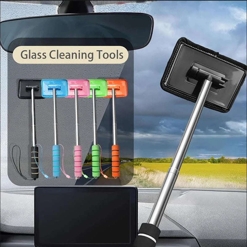 Automobile Windshield Water Scraping Telescopic Automobile Glass Wiper Auto Cleaning Tools Window Cleaning Brush Cleaning Cloth