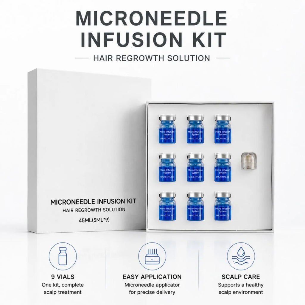 Hair Regrowth Microneedle Infusion Kit Nourishing Scalp Roots Anti-Thinning Hair Care Ampoule Serum Deep Penetration Scalp Serum