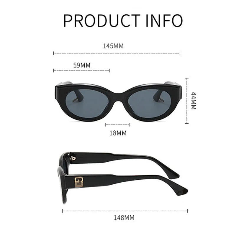 Fashion Cat Eye Sun Glasses for Women Classic Vintage Sunglasses Summer Uv Protection Female Black Eyewear Shades Eyeglasses