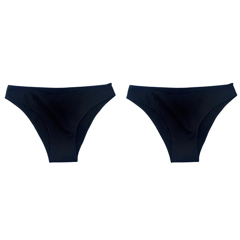 2Pcs Women Cotton Panties Comfortable Underwear Solid Low Waist Briefs Female Underpants Elasticity Breathable Lingerie M-XL