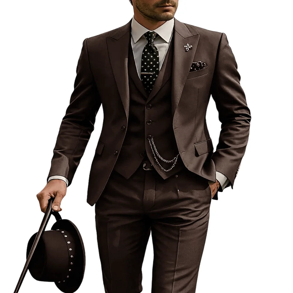 Men's 3-Piece Suit, Wedding Groom's Tuxedo, Party Custom Suit, Elegant Ouifit Custom Blazer and Trousers Vest