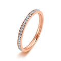 2mm Iced Out Cubic Zirconia Ring Female Gold Silver Color Stainless Steel Wedding Rings for Women Fashion Jewelry Gift