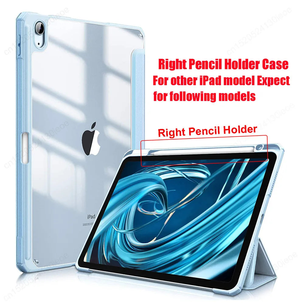 For iPad Pro 11 12.9 Case 2022 2021 2020  Tabet Cover for iPad Pro 11 Air 4 5 10.9 10 10th Generatuon Mini 6 Pencil Holder Cases