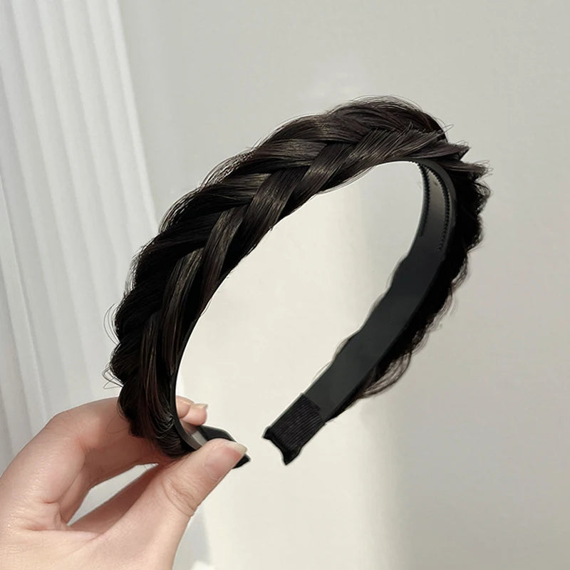 Twist Wig Headbands For Women Wide Braids Hairbands Handmade Head Hoop Hair Styling Headwear Accessories Gift