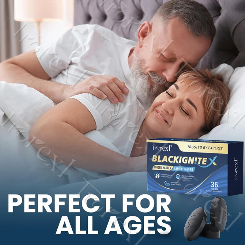 Black IgniteX Male Endurance Booster Supplement, Masculine Drive, Superior Pumps & Fullness, Saw Palmetto Oyster Tablets