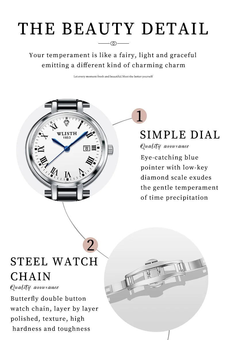 Watches for Women Stainless Steel Modern Hand Clock Female Gifts Luminous Waterproof Ladies Wristwatches for Women Montre Femme