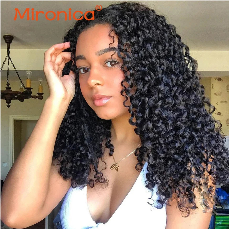 PIXIE Curly Human Hair 1/3/4 Bundle Raw Human Hair Weave Natural Human Hair Extensions Remy Human Hair Bundles for Black Women