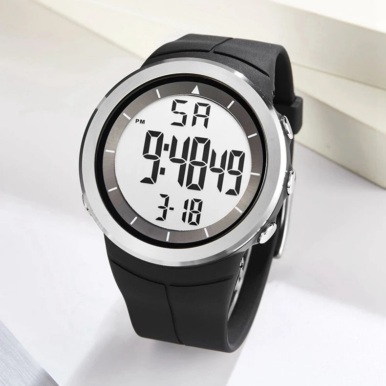 Digital Watches for Men Black Waterproof Tactical Wristwatch Big Dial Waterproof Electronic Led Military Clocks Alarm Stopwatch