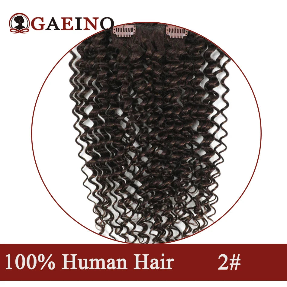 140-160 Grams Kinky Curly Clip In Hair Extensions Human Hair 100% Remy 10Pcs/Set Chestnut Brown & Bronzed Blonde Mix Full Head