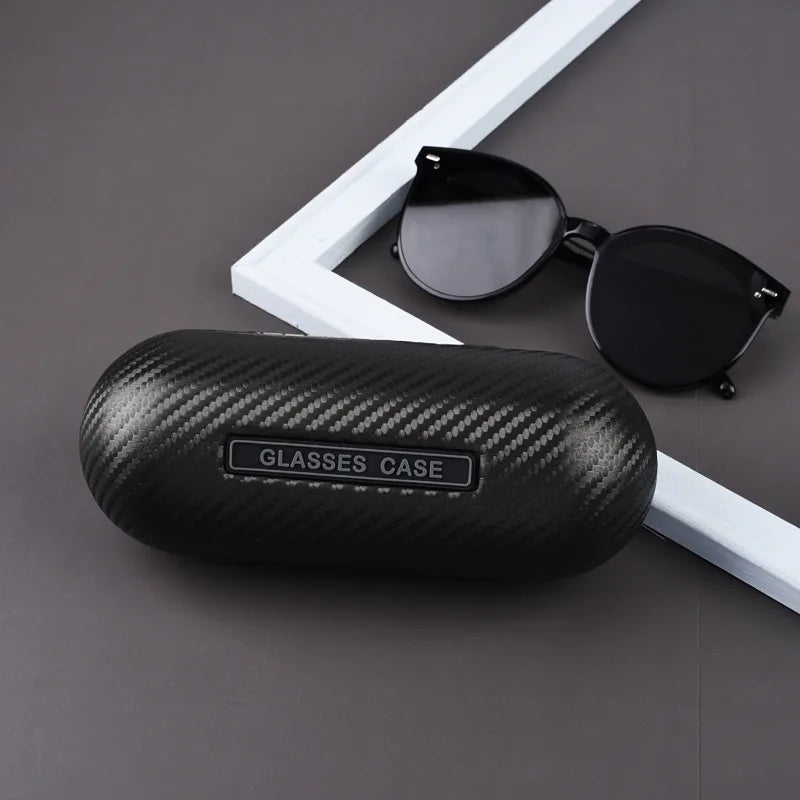 2022 New Carbon PU Leather Material Sunglass Case Black  Men Eyewear Case Ladies Glass Holder Protect Case