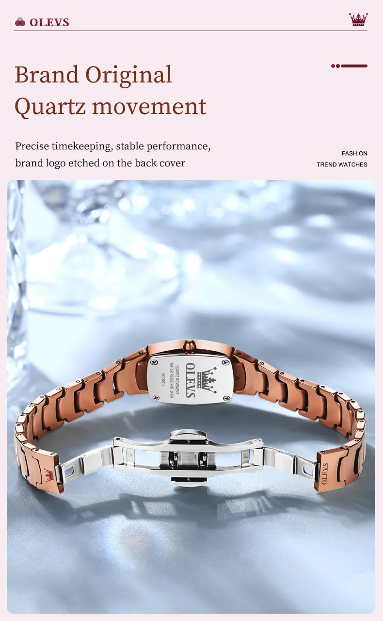 OLEVS 7006 Women's Watches Top Brand Elegance Quartz Montres Femmes Waterproof Tungsten Steel Case Strap Luminous Date Watch