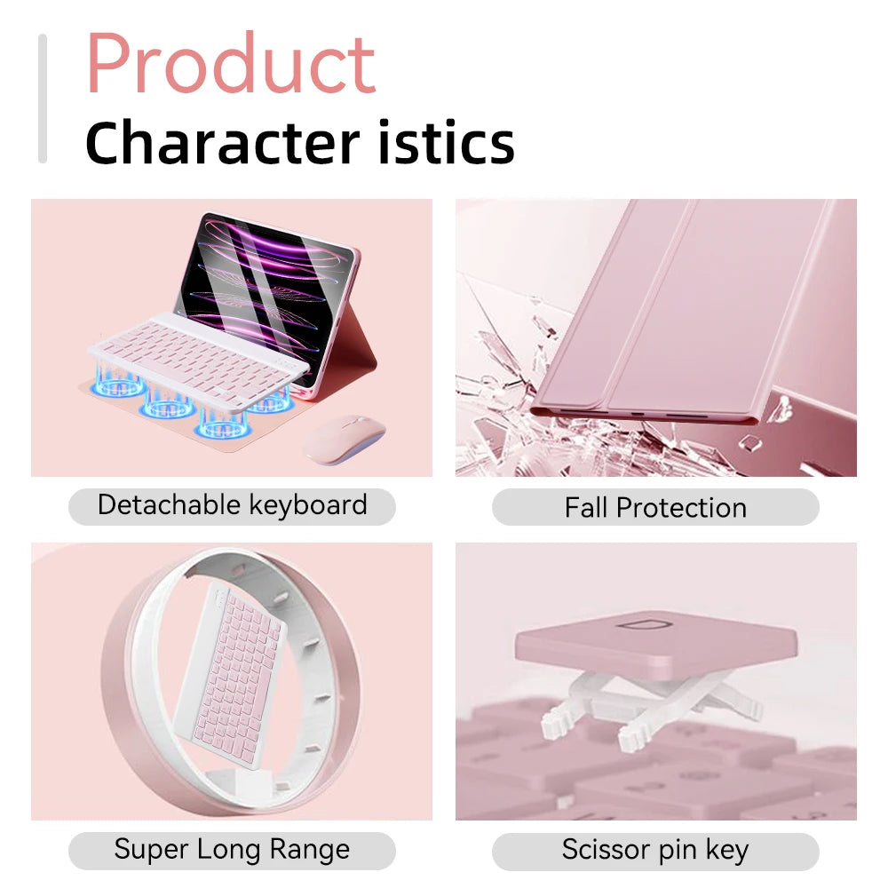 For iPad Backlight Keyboard Case For iPad 10.2 9 8 7th Gen iPad 10th Air 3 10.5 Pro Air 4th 5th 10.9 Pro 11 12.9 9.7 5 6th Cover
