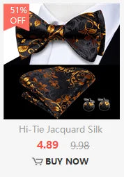 Hi-Tie Mens Ascot Black Pink Blue Red Gold Green Purple White Cravat Tie Hanky Cufflinks for Male Wedding Business Prom