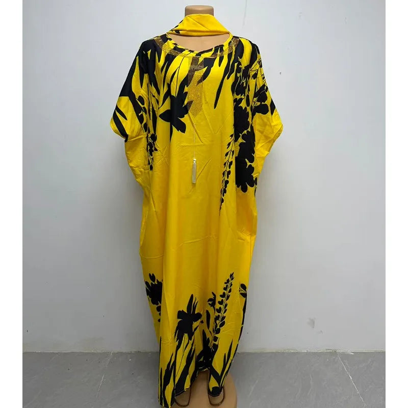 African Women's Muslim Fashion Abaya Boubou Dashiki Ankara Outfit Evening Gown Dubai Kaftan Robe Marocaine - African Dresses