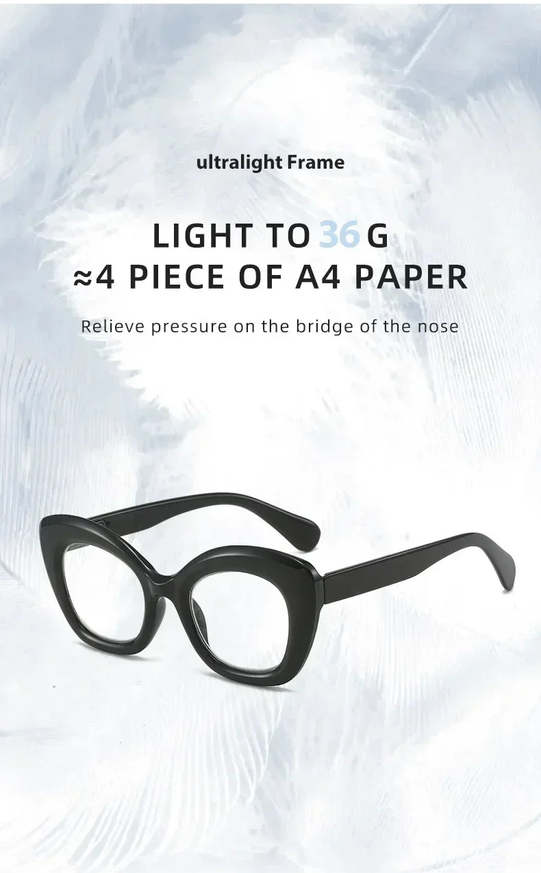 Women Retro Large Frame Reading Glasses Men Anti-blue Fashion High-definition Presbyopia Eyewear Vintage Far Sighted Eyewear