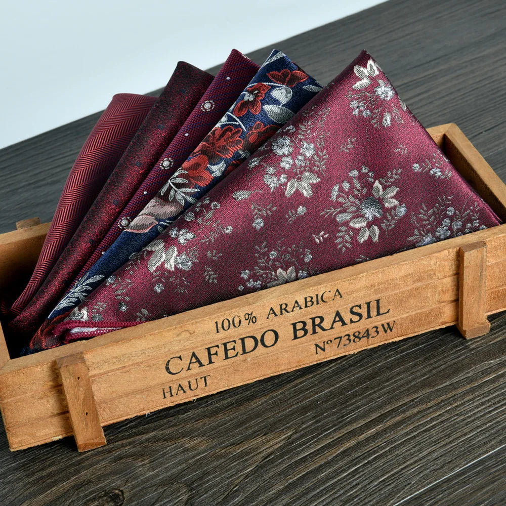 man tie set swine red 8cm Men's Formal tie and pocket square set 2-Piece Business Wedding burgundy ties for men and neckties man