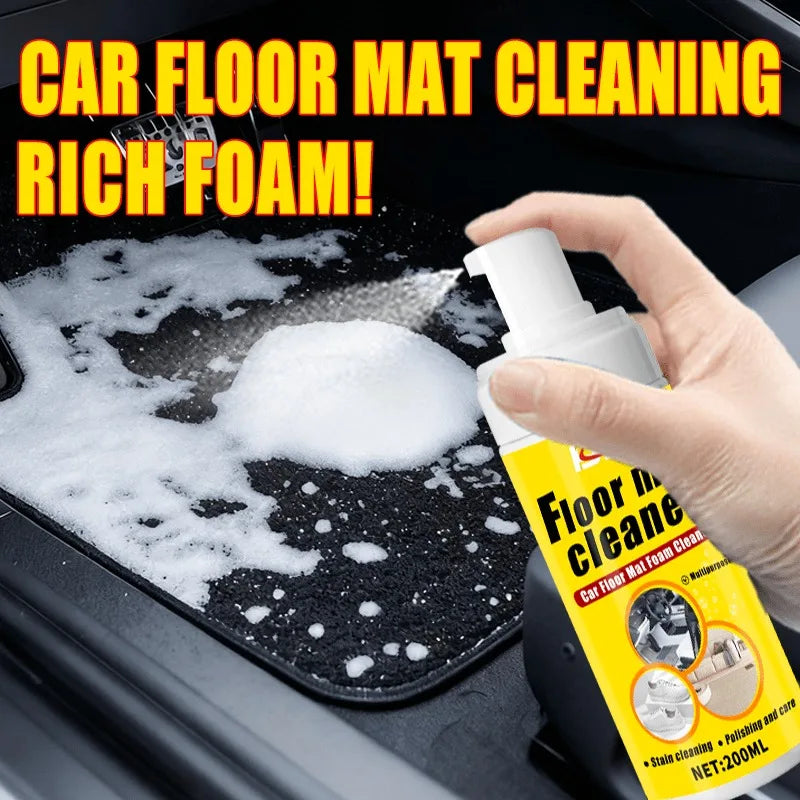 Foam Cleaning Spray (Multi-Purpose): Car Carpets/Plastic/Seats Clean,Stain Remover + Shine,Quick/Easy,Portable,Home/Car Solution
