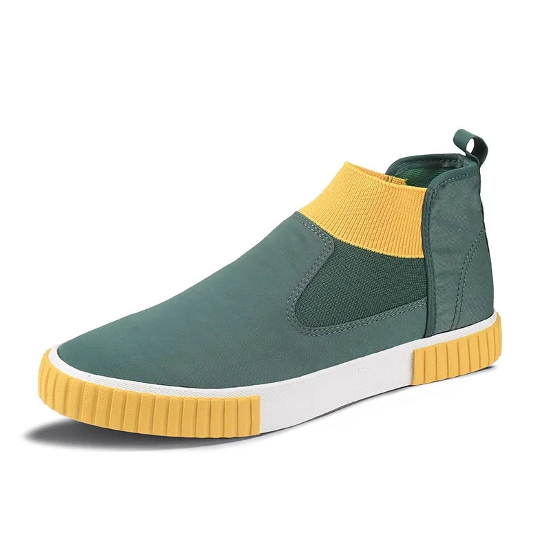 2025 New High Top Men Shoes Flats Slip on Casual Shoes Male Canvas Shoes Plimsolls Espadrilles Man Trainers Zapatillas Hombre