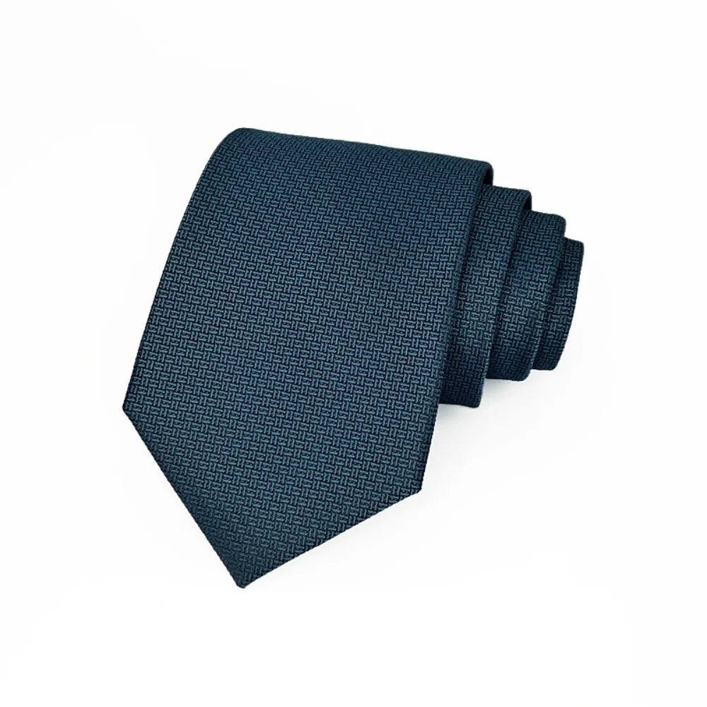 8cm Width Striped Neck Ties Solid Color Trendy Gentlemen Mens Necktie Black Gray Elegant Men's Wedding Tie Clothing Accessories