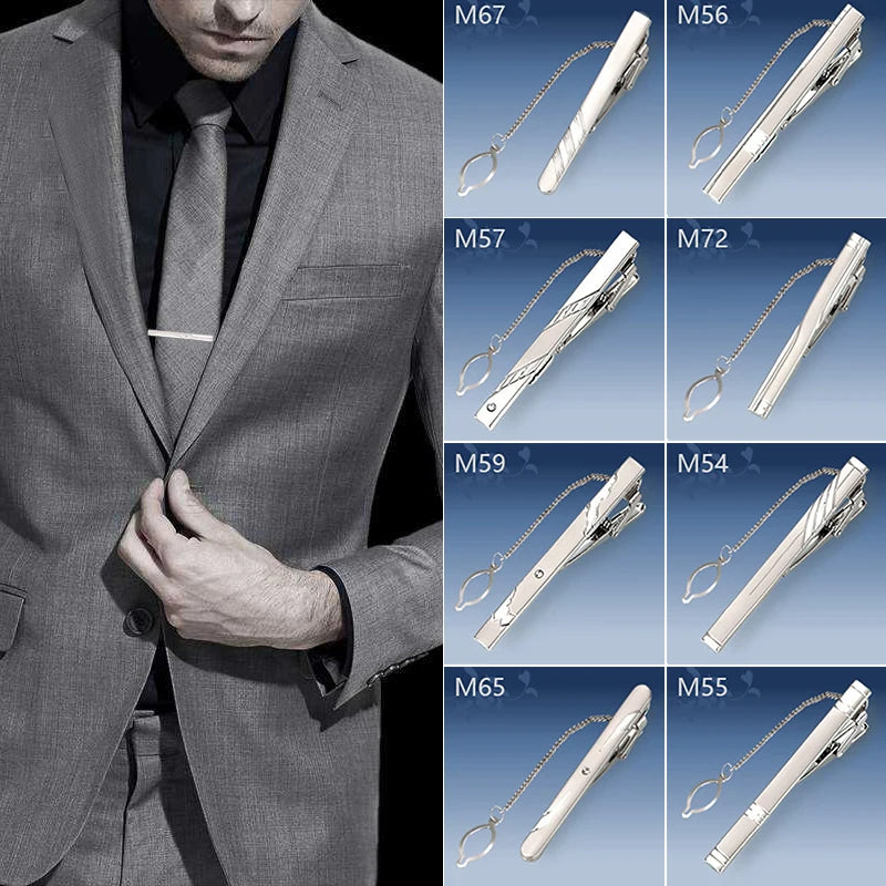 New Tie Clip Fashion Style 1PC Necktie Men Metal Simple Bar Clasp Practical Bowtie Clasp Tie Pin For Mens Gift Accessories