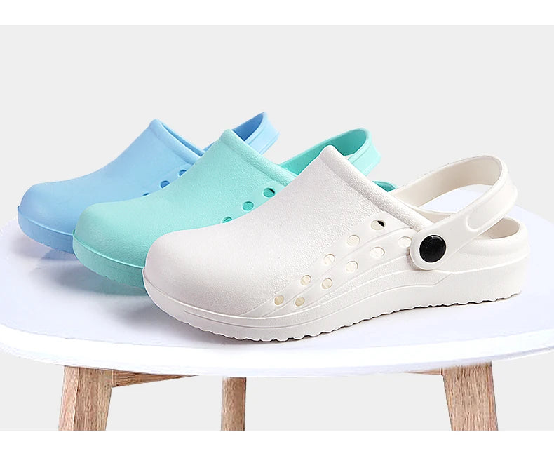 Unisex Scrub Clogs Nurse Medical Shoes EVA Ultra Light Anti Slip On Hospital Doctor Slippers Sandal Nursing Clog X06