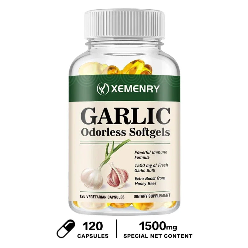 Odorless Garlic Capsules - Balance Cholesterol Levels, Support Heart and Cardiovascular Health