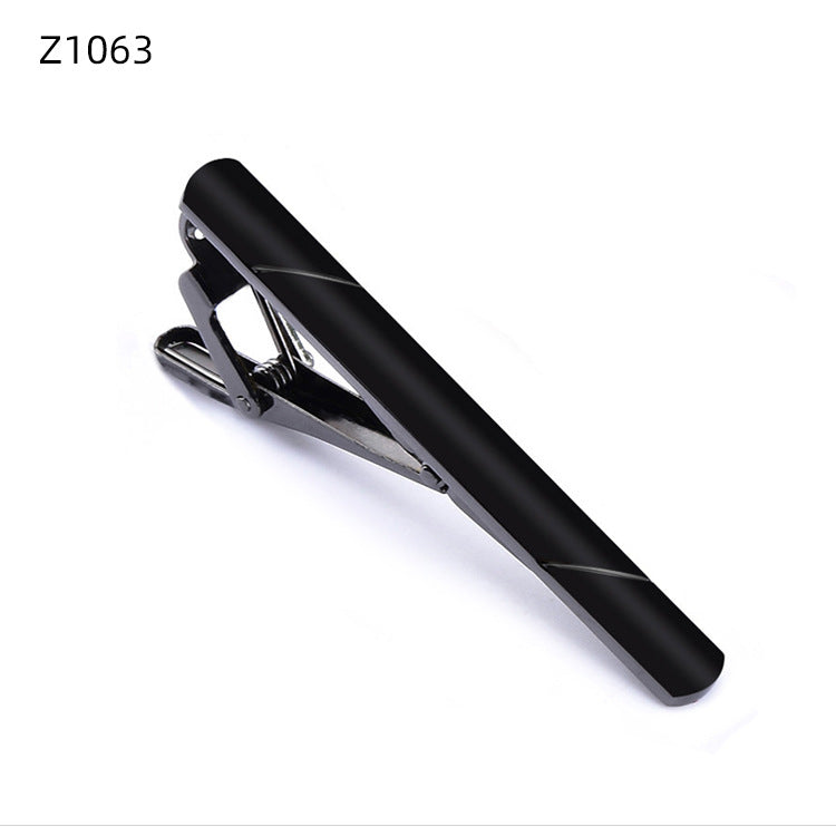 5.8x0.6cm Colourful Tie Clip for Men Metal  Copper Simple Bar Clasp Practical Black Navy Blue Necktie Clasp