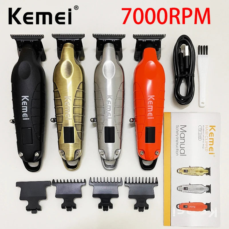 Kemei KM-2293 Original Electric Hair Clipper Rechargeable Hair Trimmer LCD Display Hairdresser Professional Cutting Machine