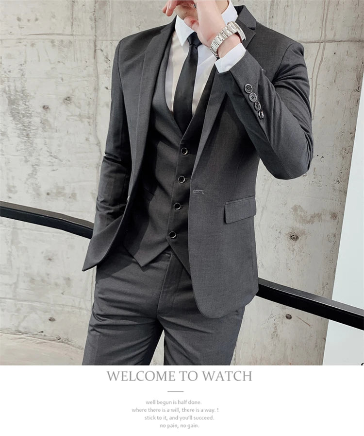 Suits for Men - 3 Pieces - New Fabrics - Fashionable Business Gentleman - Slim Fit - Wedding  Professional Business Formal Dress