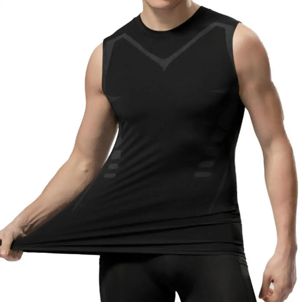 Ionic Shaping Vest Body Shaper Vest Compression Tank Top Men Slimming Tummy Vest Skin-friendly Tummy Control Sleeveless Shirts
