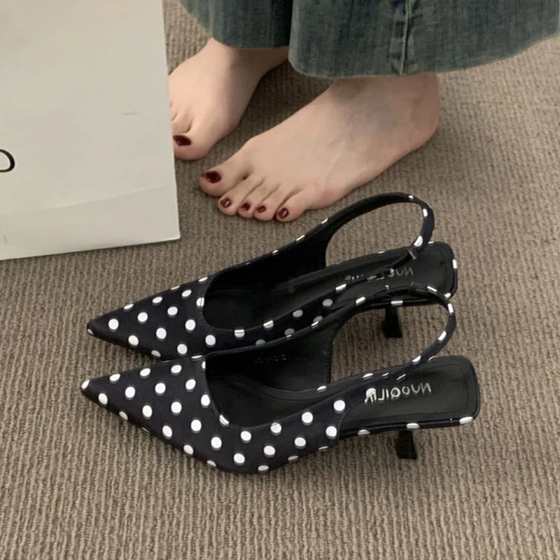 Women Pointed Toe High Heels Shoes Sexy Sandals Summer Fashion Slippers 2026 Elegant Dress Slingback Shoes Walking Slides Woman