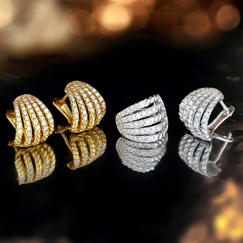 Huitan Trendy Claws Design Hoop Earrings for Women Silver Color/Gold Color Statement Female Ear Earrings Luxury Wedding Jewelry