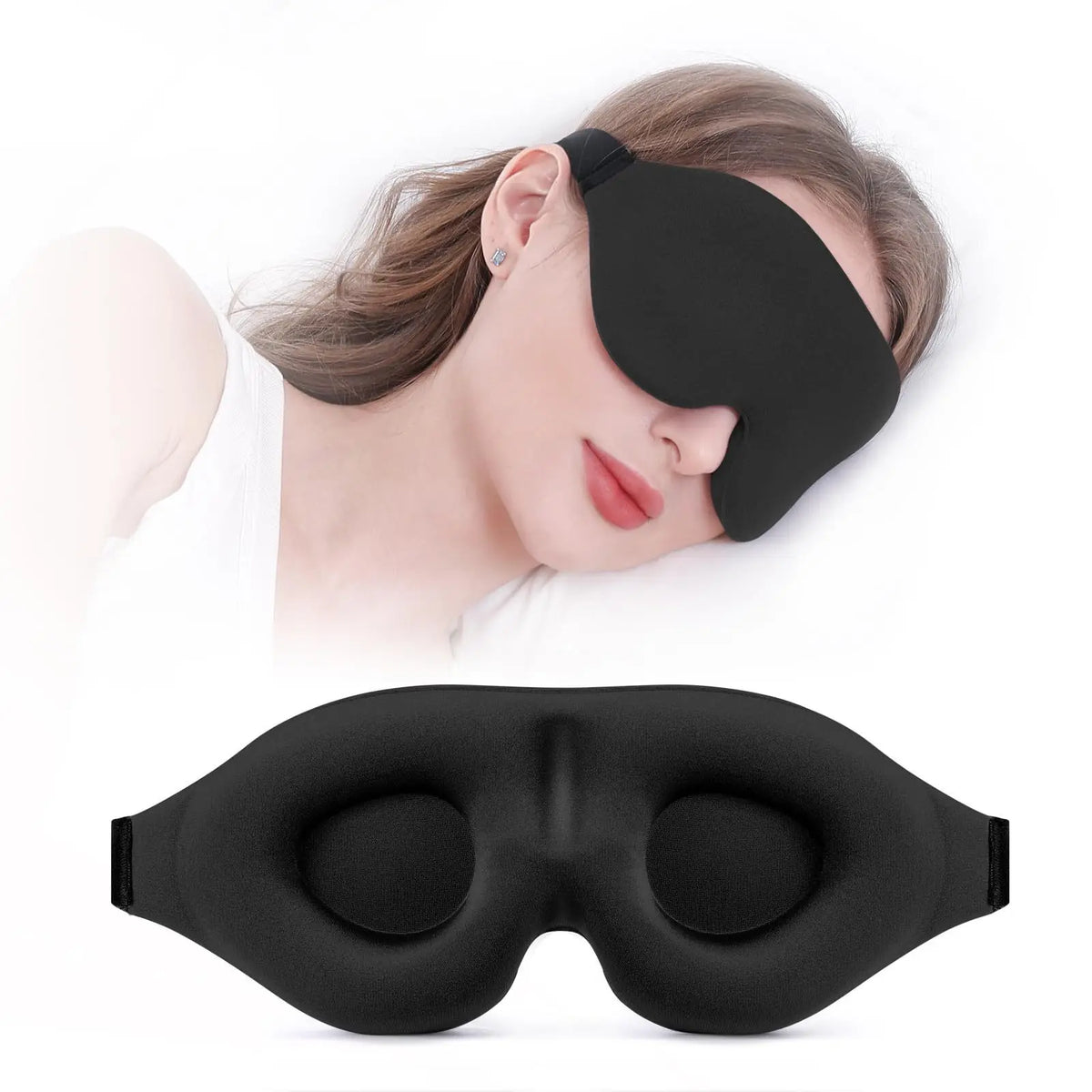 Eye Mask for Sleeping 3D Contoured Cup Blindfold Concave Molded Night Sleep Mask Block Out Light with Women Men