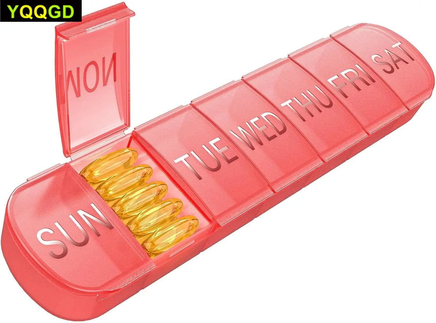 1PCS Pill Organizer Large,Weekly Medicine Pills Organizer Pill Box Travel, 7 Day Pill Case for Big Vitamin Supplements Fish Oil
