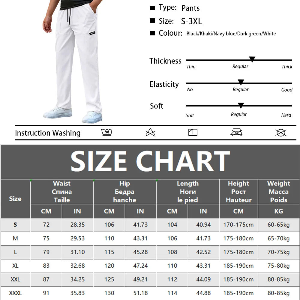 Men's Lightweight Pants Casual Loose Sports Trousers Men Casual Thin Straight Leg Pants Male Fashion Outdoor Joggers Pants
